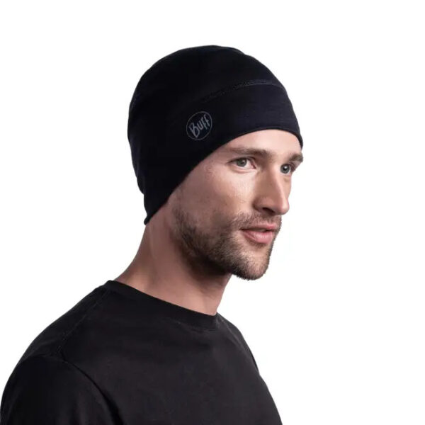 Merino Lightweight Beanie Solid Black, BUFF