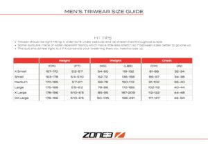 Men's triwear size guide