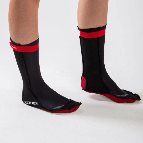 neoprene-socks.jpg NEOPRENE SWIM SOCKS, black/red, Zone 3
