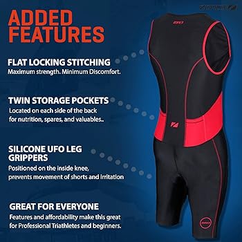 Active trisuit (BLACK/RED), Men, Zone3